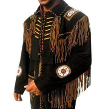 Load image into Gallery viewer, Western Cowboy Brown Suede Leather Jacket, Fringes Cowboy Jacket - leathersguru
