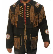 Load image into Gallery viewer, Western Cowboy Brown Suede Leather Jacket, Fringes Cowboy Jacket - leathersguru
