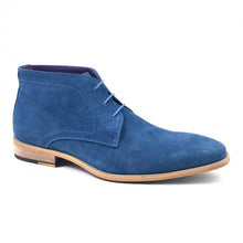 Load image into Gallery viewer, Handmade Men blue Suede casual Chukka Half Ankle boots - leathersguru

