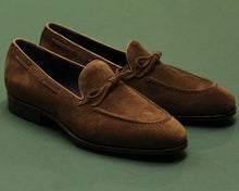 Load image into Gallery viewer, Men Borwn Suede Moccasin, Men Leather Dress Shoes, 
