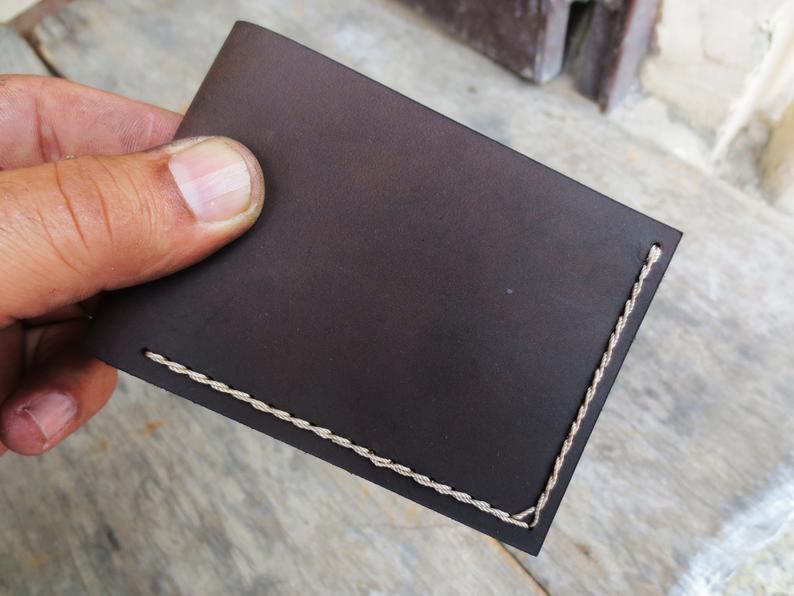 MONOGRAMMED Leather Wallet, Minimalist Mens Wallet, Bifold Wallet