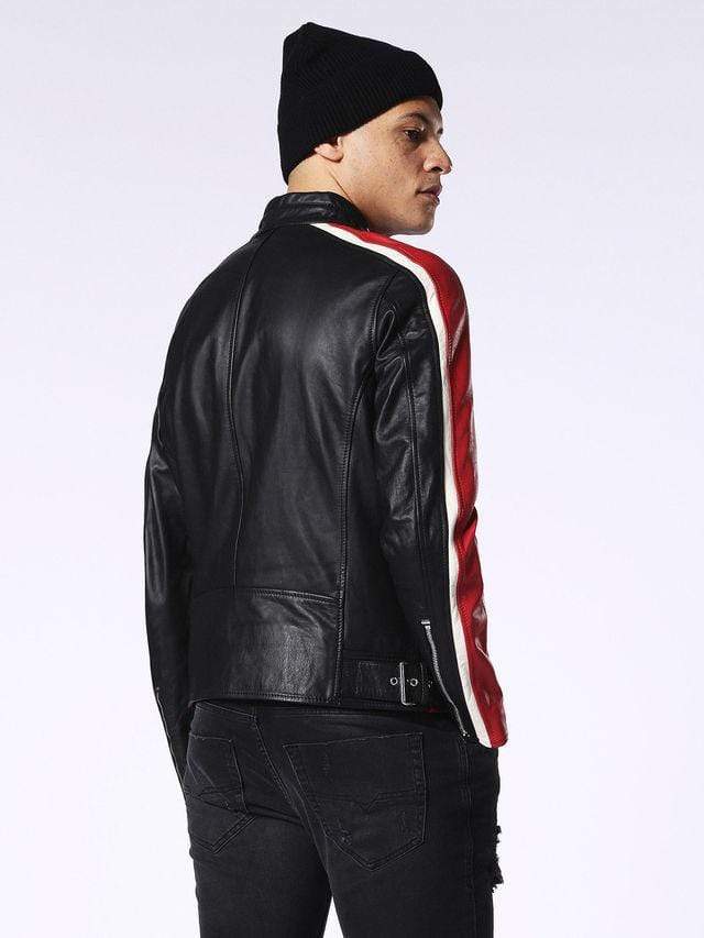 Thriller politik opnå Men's Genuine Leather Jacket Multi-color Black white red Slim fit Biker |  leathersguru