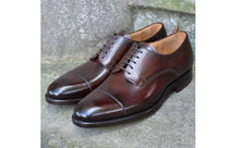Load image into Gallery viewer, Men&#39;s Dark Brown Cap Toe Shoes,Hand Painted Pure Leather Shoes

