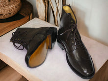 Load image into Gallery viewer, Handmade Genuine Leather Dark Brown Casual Ankle Boots For Men&#39;s
