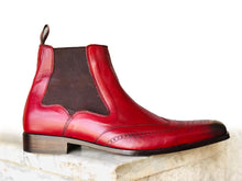Load image into Gallery viewer, New Burgundy Chelsea Leather Boots Men&#39;s Fashion boots Designer Boot
