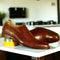 Handmade Cognac Side lace up Leather Shoes