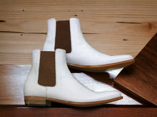 Load image into Gallery viewer, Handmade Pure White Genuine Leather Boot, Men&#39;s Chelsea Boot, Luxury Boot
