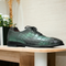 Men's Sea Green & Black Alligator Print Leather Lace Up Shoes