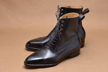 Load image into Gallery viewer, Bespoke Cap Toe Leather lace Up Black Boot - leathersguru
