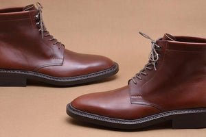 Handmade Brown Leather Lace Up Boot - leathersguru