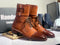 Handmade Brown Ankle High Double Monk Strap Lace Up Boots, Man's Oxford Boot