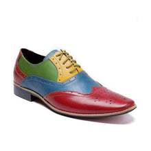 Load image into Gallery viewer, Handmade Multi Color Leather Wing Tip Brogue Shoes - leathersguru
