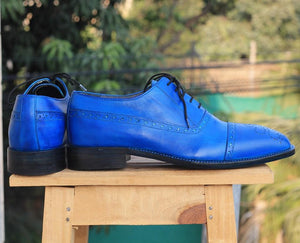 Handmade Blue oxford leather shoe - leathersguru