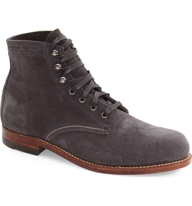 Bespoke Grey Suede Ankle High Lace Up Boots - leathersguru