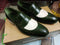 Loafers Men's Split Toe Green White Leather Shoes - leathersguru