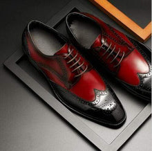 Load image into Gallery viewer, Men&#39;s Oxblood Wing Tip Brogue Leather Shoe - leathersguru
