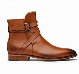 Jodhpurs Tan Leather Buckle Boots - leathersguru