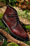 Men's Chukka Brown Leather Buckle Lace Up Boot - leathersguru