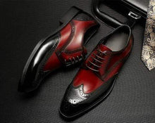 Load image into Gallery viewer, Men&#39;s Oxblood Wing Tip Brogue Leather Shoe - leathersguru

