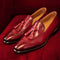 Men's Burgundy Slip On Moccasin Tussles Shoes - leathersguru