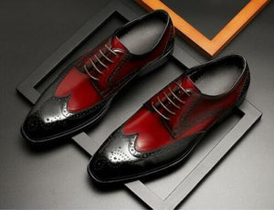 Men's Oxblood Wing Tip Brogue Leather Shoe - leathersguru