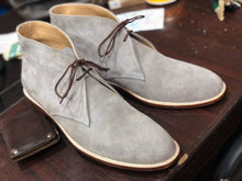 Load image into Gallery viewer, Bespoke Gray Chukka Suede Lace Up Boots - leathersguru
