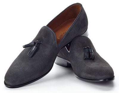 Handmade Gray Suede Tussles Shoe - leathersguru