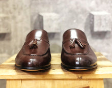 Load image into Gallery viewer, Bespoke Chocolate Brown Leather Tussle Loafer for Men - leathersguru
