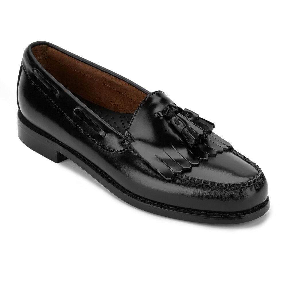 Handmade Black Loafers Leather Fringe Tussles Shoe - leathersguru