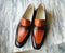 Handmade Men's Tan Brown Leather Penny Loafers - leathersguru