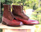 Ankle High Brown Burgundy Boot, Men's Handmade Leather Suede Lace Up Boots For men's Boot