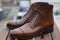 Handmade Ankle High Brown Cap Toe Lace Up Boot - leathersguru