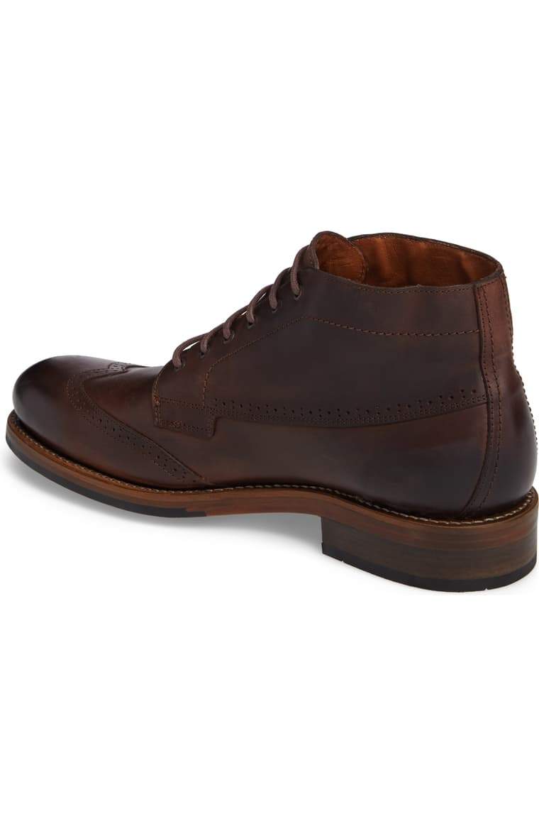 Bespoke Dark Brown Chukka Leather Wing Tip Lace Up Boots - leathersguru