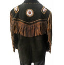 Western Cowboy Brown Suede Leather Jacket, Fringes Cowboy Jacket - leathersguru