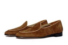 Load image into Gallery viewer, Beige Belgian Loafer Velvet Shoes, Double Monk Style Men Party Shoes

