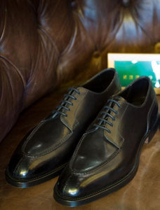 Handmade Men's Leather Black Split Toe Shoes - leathersguru