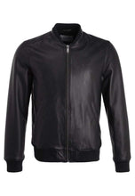 Load image into Gallery viewer, Handmade Black Bomber Leather Jacket for Men Flight Jacket - leathersguru
