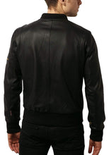 Load image into Gallery viewer, Handmade Black Leather Bomber Pure Lambskin Leather Biker Jacket - leathersguru
