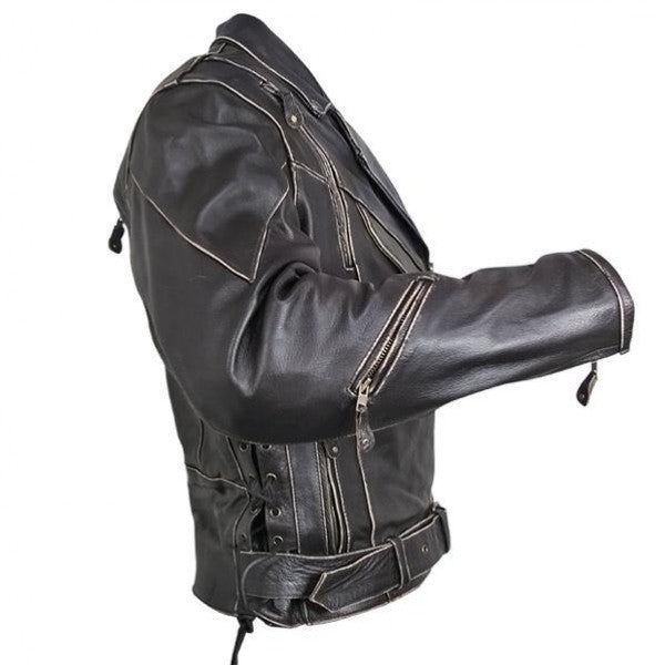 Black Leather Jacket Men's Fashion Biker Slimfit