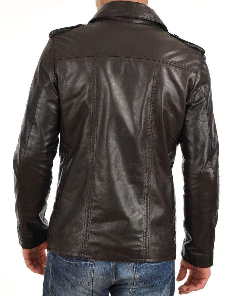 Men's Genuine Leather Black Slim fit Biker Motorcycle Jacket - leathersguru