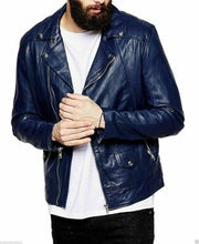 Load image into Gallery viewer, Brand New Men Motorcycle Genuine Lambskin Leather Jacket Slim fit Biker jacket
