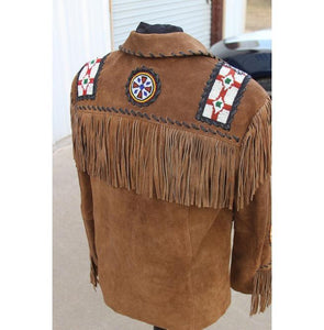 Handmade Brown Cowboy Suede Jacket,New Cowboy With Fringe Jacket - leathersguru