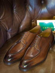 Handmade Men's Leather Brown Split Toe Shoes - leathersguru