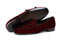 Burgundy Belgian Loafer Velvet Double Monk Style Men's Party Shoes - leathersguru