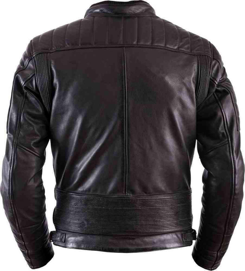 Black Padded Real Leather Pocket Men's Jacket - leathersguru