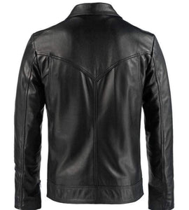 Men's Genuine Leather Black Slim fit Biker Motorcycle Jacket - leathersguru