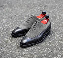 Men's Oxford Shoes Black Grey Leather Suede Party Shoes