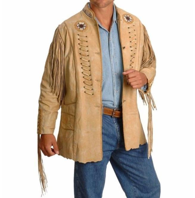 Handmade Cowboy Suede Jacket Western Coat, Cowboy Fringe Jacket - leathersguru