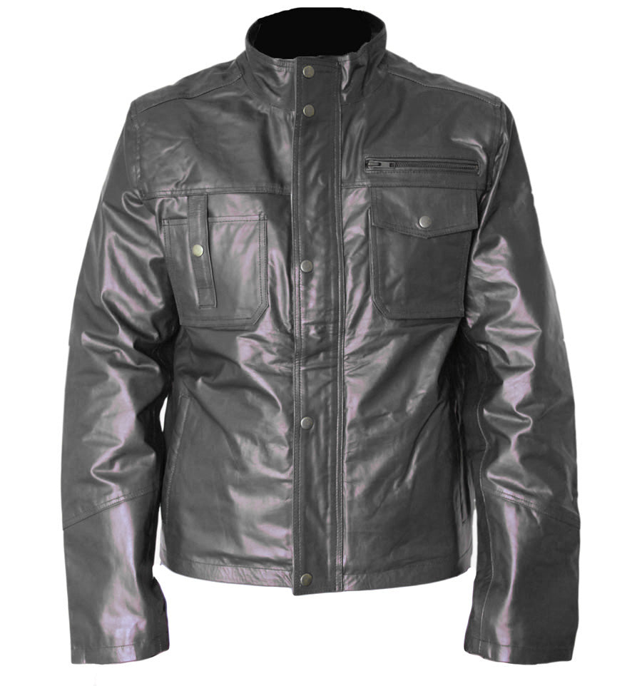 Slim Fit Black Leather jacket Brando Look For Men's Fashion Jacket