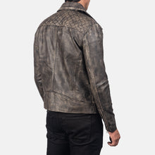 Load image into Gallery viewer, Danny Quilted Brown Leather Biker Jacket
